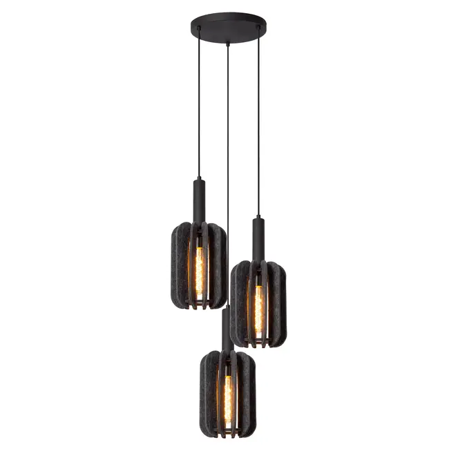 RAFAL - Hanging lamp - Ø 50 cm - 3xE27 - Gray - 45492/13/36