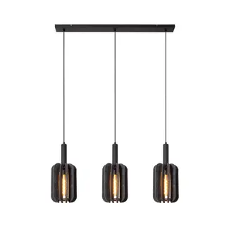 Lucide RAFAL - Lampe suspendue - 3xE27 - Gris - 45492/03/36