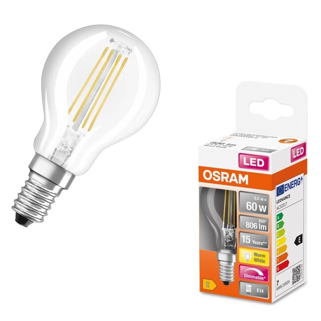 E14 LED SUPERSTAR filament lamp 5.5-60W DIM warm wit