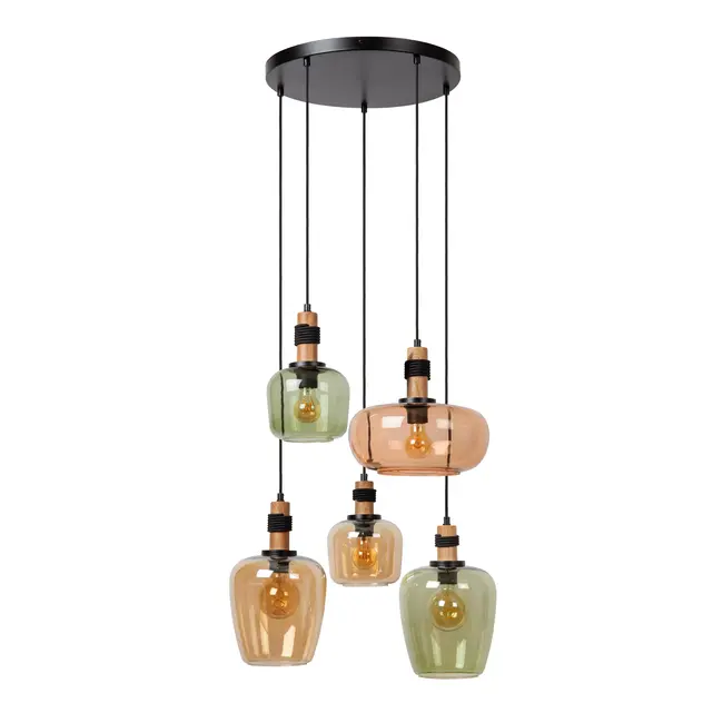 ILONA - Hanglamp - 5xE27 - Zwart - 45408/15/99