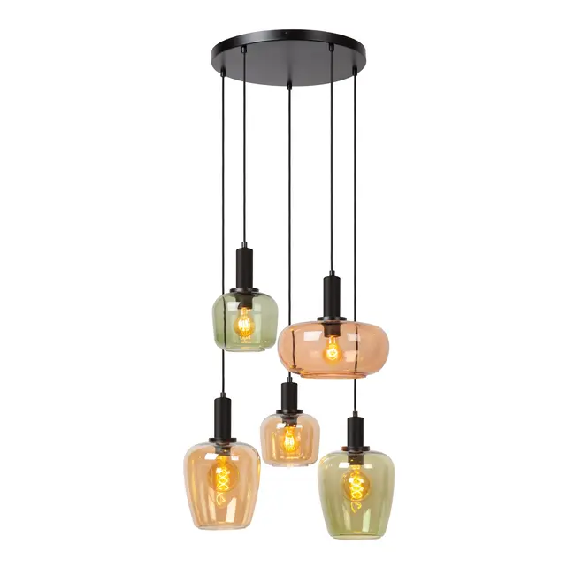 ILONA - Hanging lamp - 5xE27 - Black - 45408/15/99