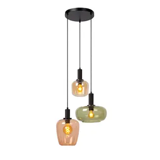 Lucide ILONA - Hanglamp - 3xE27 - Zwart - 45408/13/99