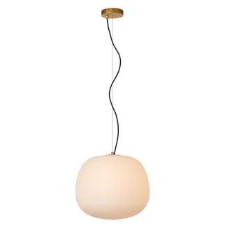 Lucide ELYSEE - Lampe à suspension - Ø 38 cm - 1xE27 - Opale - 21431/38/61