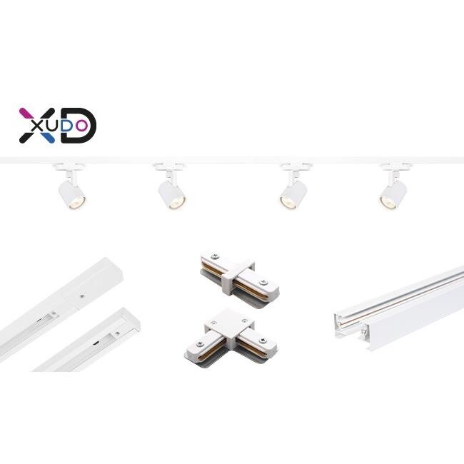 1.5m rail system XUDO with 4 spotlights 1-phase white