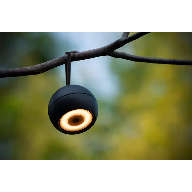 LUNEX - Rechargeable Wall Lamp Indoor/Outdoor - Accu/Battery - LED Dim. - 1x2W 3000K - IP54 - Magnetic - Black - 27251/02/30