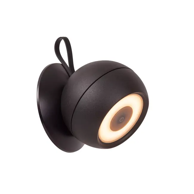 LUNEX - Rechargeable Wall Lamp Indoor/Outdoor - Accu/Battery - LED Dim. - 1x2W 3000K - IP54 - Magnetic - Black - 27251/02/30
