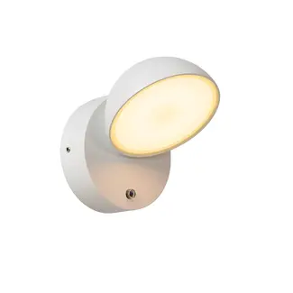 Lucide FINN - Wandlamp Binnen/Buiten - LED - 1x12W 3000K - IP54 - Wit