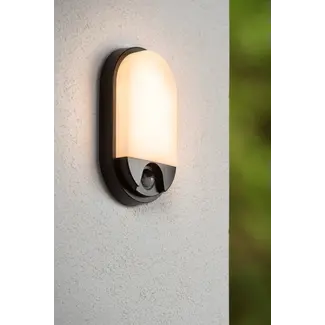 Lucide HUPS IR - Wall lamp Indoor/Outdoor - LED - 1x10W 3000K - IP54 - Movement & day/night sensor - Black