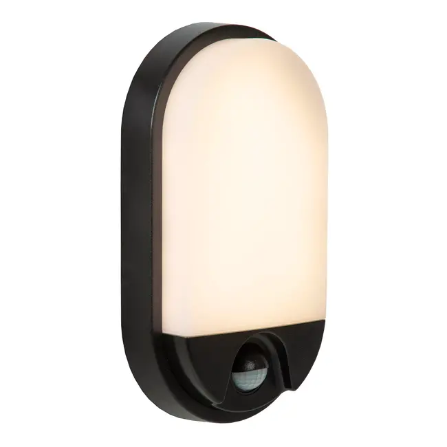 HUPS IR - Wall lamp Indoor/Outdoor - LED - 1x10W 3000K - IP54 - Movement & day/night sensor - Black - 22864/10/30