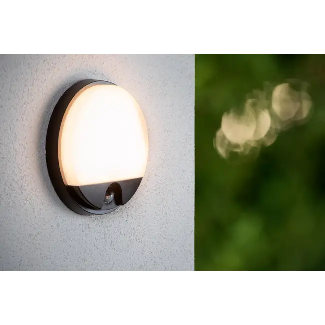 HUPS IR - Wall lamp Indoor/Outdoor - LED - 1x10W 3000K - IP54 - Movement & day/night sensor - Black - 22863/10/30