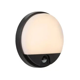 Lucide HUPS IR - Wall lamp Indoor/Outdoor - LED - 1x10W 3000K - IP54 - Movement & day/night sensor - Black