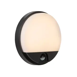 Lucide HUPS IR - Wandlamp Binnen/Buiten - LED - 1x10W 3000K - IP54 - Beweging & dag/nacht sensor - Zwart