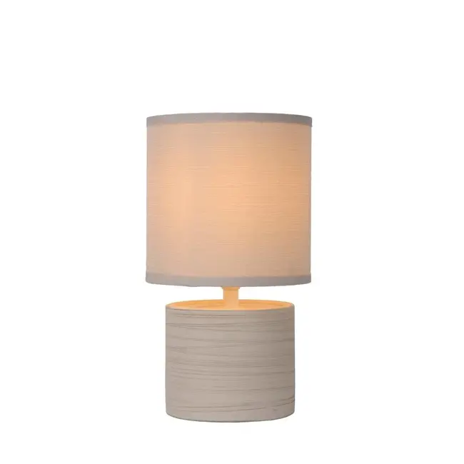 Lucide GREASBY - Lampe à poser - Ø 14 cm - 1xE14 - Beige - 47502/81/38