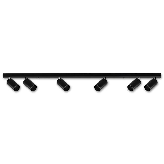 ERIS 6-spots wand- of plafondlamp 120cm GU10 zwart
