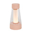 Lucide LORALI - Oplaadbare Tafellamp Binnen/Buiten - Accu/Batterij - Ø 7,7 cm - LED Dimb. - IP44 - Roze
