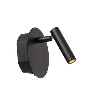 Lucide JOLIJN - Oplaadbare Bedlamp / Wandlamp - Accu/Batterij - Ø 10,2 cm - LED - 1x2W 3000K - Magnetisch - Zwart