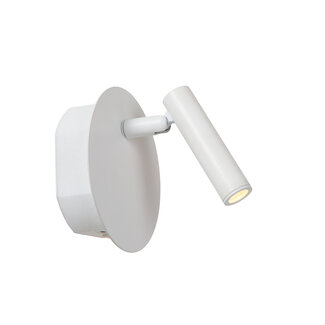 Lucide JOLIJN - Oplaadbare Bedlamp / Wandlamp - Accu/Batterij - Ø 10,2 cm - LED - 1x2W 3000K - Magnetisch - Wit