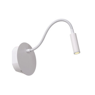 Lucide JOLIJN - Oplaadbare Bedlamp / Wandlamp - Accu/Batterij - Ø 11 cm - LED - 1x2W 3000K - Magnetisch - Wit