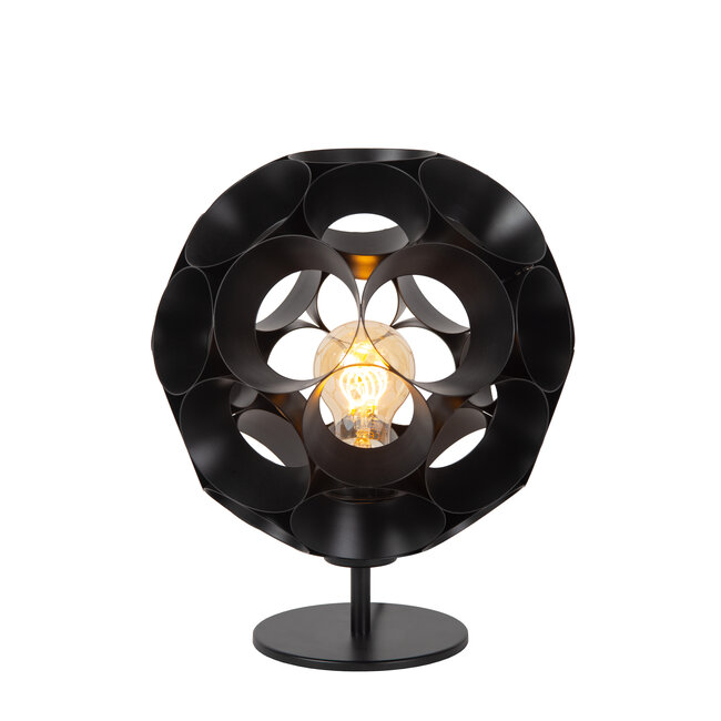 HANNELORE - Tafellamp - Ø 25 cm - 1xE27 - Zwart - 10523/01/30