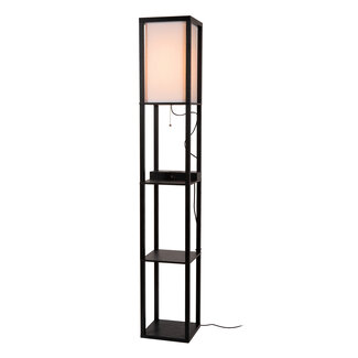 Lucide MENNO - Lampadaire - 1xE27 - Avec chargeur sans fil - Noir