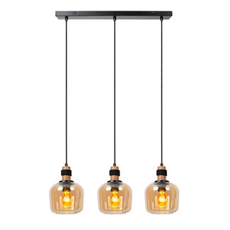 Lucide ILONA - Pendant lamp - 3xE27 - Amber