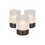 Lucide LILI - Oplaadbare Tafellamp - Accu/Batterij - Ø 8 cm - LED Dimb. - 1x3W 2700K/3000K - Zwart chroom - Set van 3