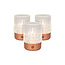 Lucide LILI - Oplaadbare Tafellamp - Accu/Batterij - Ø 8 cm - LED Dimb. - 1x3W 2700K/3000K - Koper - Set van 3