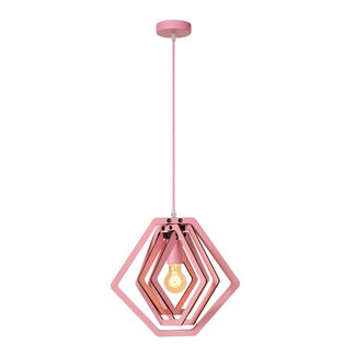 Lucide MAURO - Hanglamp Kinderkamer - 1xE27 - Roze