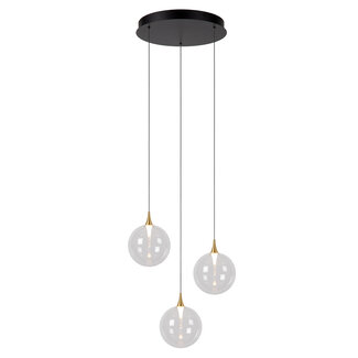 Lucide Premium GISELA - Pendant light - Ø 36 cm - LED Dim. - 3x3,6W 2700K - Transparant