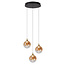 Lucide Premium GISELA - Hanglamp - Ø 36 cm - LED Dimb. - 3x3,6W 2700K - Amber