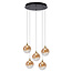 Lucide Premium GISELA - Pendant light - Ø 48 cm - LED Dim. - 5x3,8W 2700K - Amber