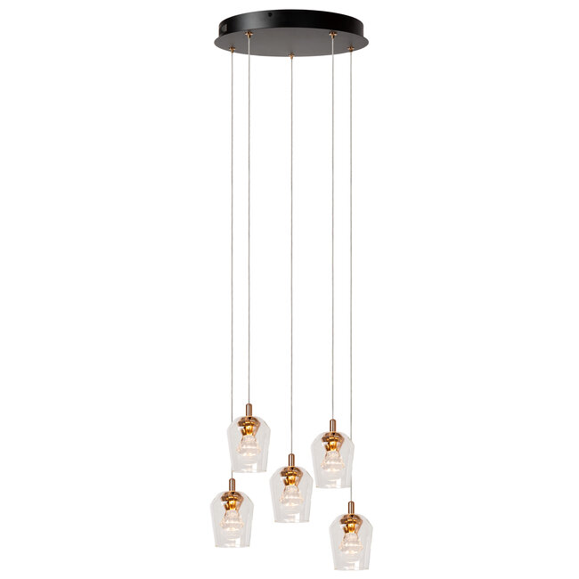BERLIANE - Pendant light - Ø 34 cm - LED Dim. - 5x4W 2700K - With replaceable LED module - Transparant - 00430/21/60