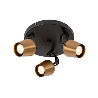 Lucide EMILE - Ceiling spotlight - Ø 23 cm - 3xGU10 - Matt Gold / Brass