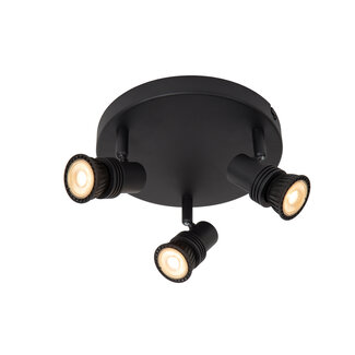 Lucide KIANTI - Spot plafond - Ø 21 cm - 3xGU10 - Noir