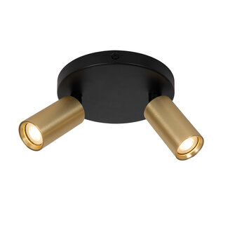 Lucide RITMO - Spot plafond - Ø 15 cm - 2xGU10 (MR11) - Or Mat / Laiton