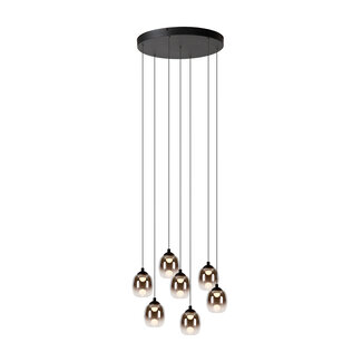 Lucide TAMINO - Hanglamp - Ø 52 cm - LED Dimb. - 7x7W 3000K - Zwart
