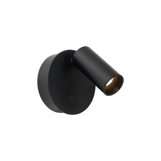 Lucide TONI - Oplaadbare Wandspot / Wandlamp - Accu/Batterij - Ø 8,1 cm - LED Dimb. - CCT - 1x2W 2700K/4000K - Magnetisch - Zwart