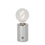 Lucide VIVO - Oplaadbare Tafellamp - Accu/Batterij - Ø 8 cm - LED Dimb. - E27 - 1x1W 2700K - Chroom