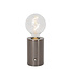 Lucide VIVO - Oplaadbare Tafellamp - Accu/Batterij - Ø 8 cm - LED Dimb. - E27 - 1x1W 2700K - Mat zwart chroom