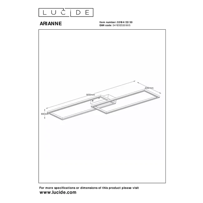 ARIANNE - Flush ceiling light - LED - CCT - 1x23W 2700K/4000K - Black - 53104/22/30