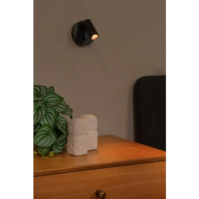 TONI - Rechargeable Wall spotlight / Wall light - Battery pack - Ø 8,1 cm - LED Dim. - CCT - 1x2W 2700K/4000K - Motion Sensor (deactivatable) - Magnetic - Black - 29934/02/30