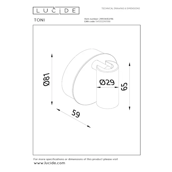 TONI - Spot mural / Applique mural Rechargeable - Batterie/Piles - Ø 8,1 cm - LED Dim. - CCT - 1x2W 2700K/4000K - Détecteur De Mouvement (désactivable) - Magnétique - Café - 29934/02/96