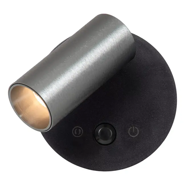 TONI - Rechargeable Wall spotlight / Wall light - Battery pack - Ø 8,1 cm - LED Dim. - CCT - 1x2W 2700K/4000K - Motion Sensor (deactivatable) - Magnetic - Grey iron - 29934/02/15