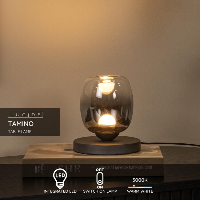 TAMINO - Table lamp - Ø 15 cm - LED - 1x6W 3000K - Black - 74519/05/30
