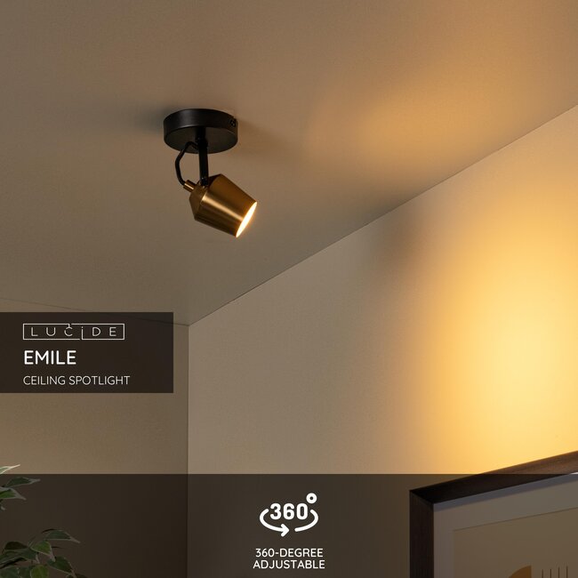 EMILE - Ceiling spotlight - Ø 10,5 cm - 1xGU10 - Matt Gold / Brass - 51901/01/02