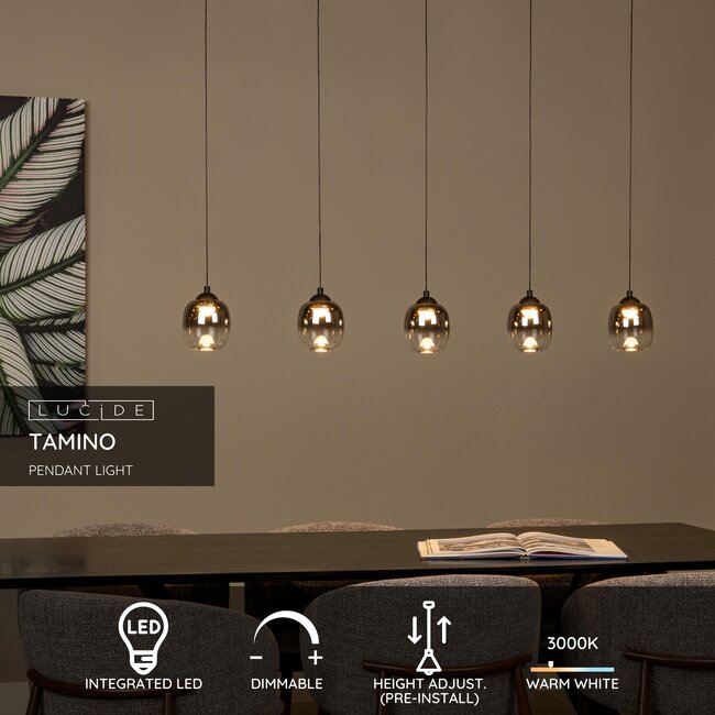TAMINO - Suspension - LED Dim. - 5x5,6W 3000K - Noir - 74419/25/30
