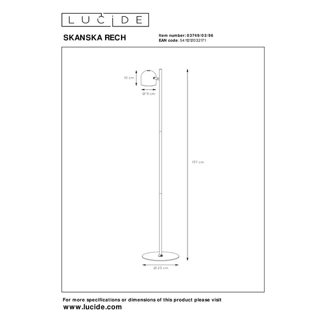 SKANSKA RECH - Rechargeable Floor lamp Indoor/Outdoor - Battery pack - Ø 23 cm - LED Dim. - CCT - 1x3W 3000K/6000K - IP44 - Coffee - 03749/03/96