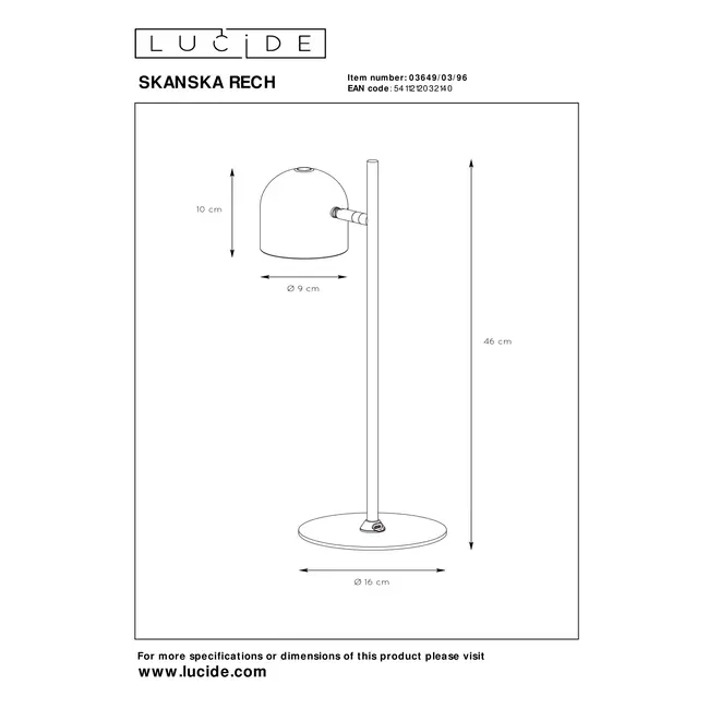 SKANSKA RECH - Oplaadbare Bureaulamp Binnen/Buiten - Accu/Batterij - LED Dimb. - CCT - 1x3W 3000K/6000K - IP44 - Koffie - 03649/03/96