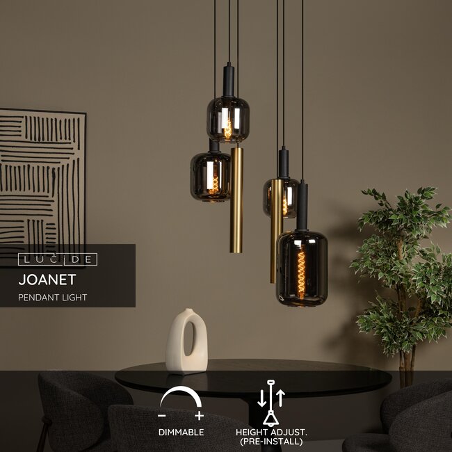 JOANET - Pendant light - Ø 65 cm - 4xE27 - Brass - 45494/16/96