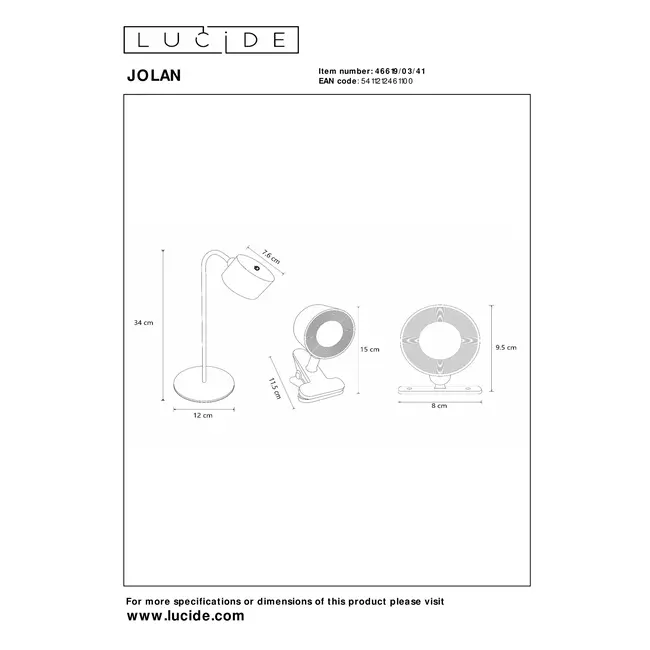 JOLAN - Lampe de bureau Rechargeable - Batterie/Piles - LED Dim to warm - 1x3,5W 2700K/5700K - Taupe - 46619/03/41